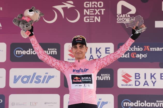 Italy s Davide Donati of Red Bull - Bora - Hansgrohe Rookies stage winner pink jersey during Stage 2 of the Giro Next Generation from Tropea to Crotone Italy, June 15, 2026  Copyright: xMassimoxPaolone LaPressex