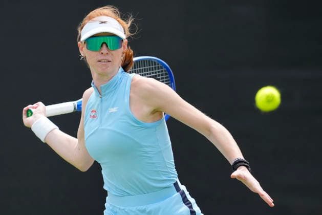 Lexus Nottingham Open - Day One Maya Joint of Australia competes during her Round of 32 match at the 2026 Lexus Nottingham Open Women s tennis tournament at the Nottingham Tennis Centre in Nottingham, England, on June 15, 2026. Nottingham United Kingdom  Copyright: xOwenxHammondx originalFilename:hammond-2026lexu260615_npIs9.jpg