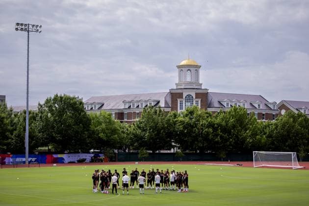 DALLAS - The players during a training session of the Dutch national team, Nationalteam on the grounds of Southern Methodist University, on June 15, 2026, in Dallas. The Dutch team is preparing for the World Cup match against Sweden. ROBIN VAN LONKHUIJSEN ANP xVIxANPxSportx xxANPxIVx 561097261 originalFilename: 561097261.jpg