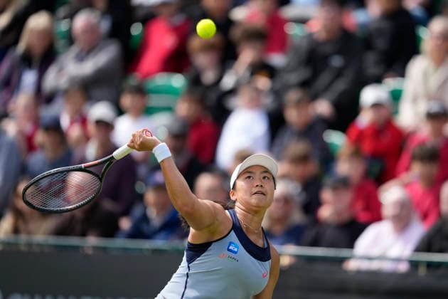 Lexus Nottingham Open - Day One Janice Tjen of Indonesia competes during her Round of 32 match at the 2026 Lexus Nottingham Open Women s tennis tournament at the Nottingham Tennis Centre in Nottingham, England, on June 15, 2026. Nottingham United Kingdom  Copyright: xOwenxHammondx originalFilename:hammond-2026lexu260615_np590.jpg