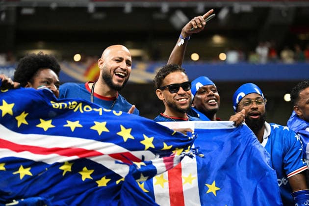 (260615) -- ATLANTA, June 15, 2026 -- Fans of Cape Verde are seen prior to the group H match between Spain and Cape Verde at the 2026 FIFA World Cup, WM, Weltmeisterschaft, Fussball at Atlanta Stadium in Atlanta, the United States, June 15, 2026. ) (SP)U.S.-ATLANTA-FOOTBALL-FIFA WORLD CUP-GROUP H-ESP VS CPV JuxHuanzong 