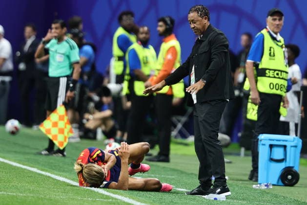 FIFA World Cup, WM, Weltmeisterschaft, Fussball 2026 - Group H - Spain vs Cabo Verde Cape Verde s head coach Bubista (R) reacts during the FIFA World Cup 2026 group stage match Spain vs Cabo Verde, in Atlanta, USA, 15 June 2026. ATLANTA United States  Copyright: xRONALDxWITTEKx