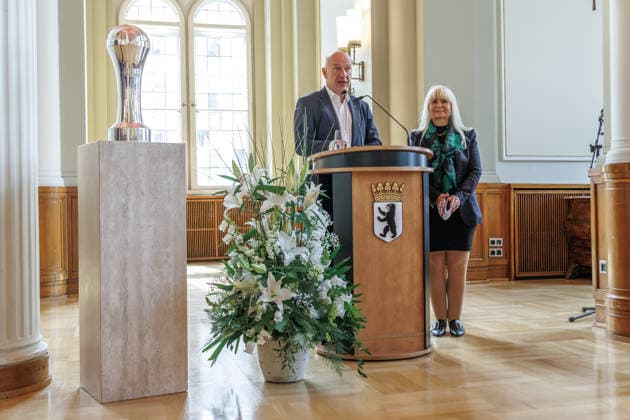 15.06.2026, Berlin, Bürgermeister Kai Wegner empfängt die Handball Manschaft Füchse Berlin am Roten Rathauses. Bürgermeister Kai Wegner empfängt die Füchse Berlin