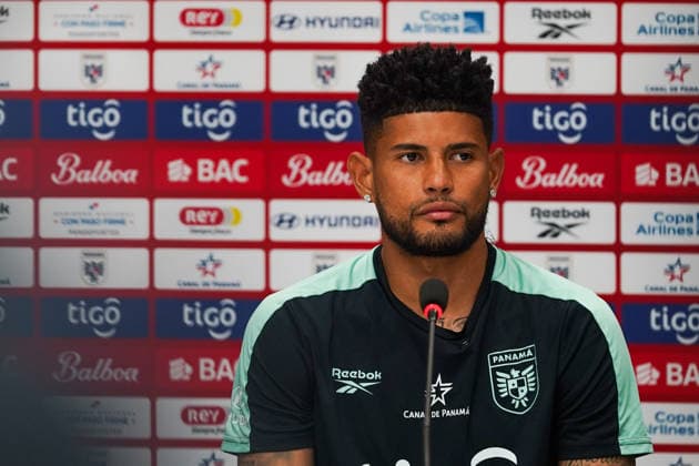 Panama Training Day - 2026 FIFA World Cup, WM, Weltmeisterschaft, Fussball Andres ANDRADE 16 of Panama national football team during the press conference, PK, Pressekonferenz before the training day ahead the 2026 FIFA World Cup Group L match against Ghana at Nottawasaga Resort. on June 15, 2026 in Toronto, Canada. (Photo by Leonardo Ramirez Eyepix Group) Copyright: xLeonardoxRamirezx xEyepixxGroupx LR15062026-02489