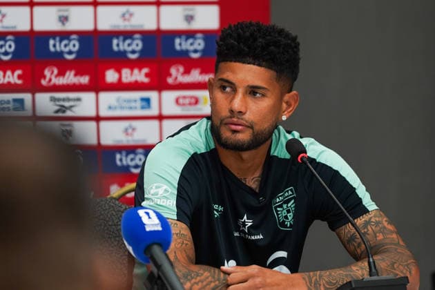 Panama Training Day - 2026 FIFA World Cup, WM, Weltmeisterschaft, Fussball Andres ANDRADE 16 of Panama national football team during the press conference, PK, Pressekonferenz before the training day ahead the 2026 FIFA World Cup Group L match against Ghana at Nottawasaga Resort. on June 15, 2026 in Toronto, Canada. (Photo by Leonardo Ramirez Eyepix Group) Copyright: xLeonardoxRamirezx xEyepixxGroupx LR15062026-02506