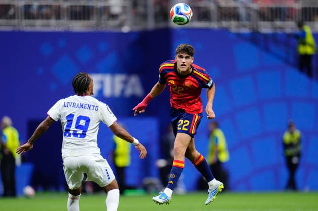 Spain v Cabo Verde: Group H - FIFA World Cup, WM, Weltmeisterschaft, Fussball 2026 Pau Cubarsi of Spain in action during the FIFA World Cup 2026 Group H match between Spain and Cabo Verde at Atlanta Stadium on June 15, 2026 in Atlanta, United States. Atlanta GA United States  Copyright: xJosexBretonx originalFilename:bretonhernandez-spainvca260615_np95K.jpg