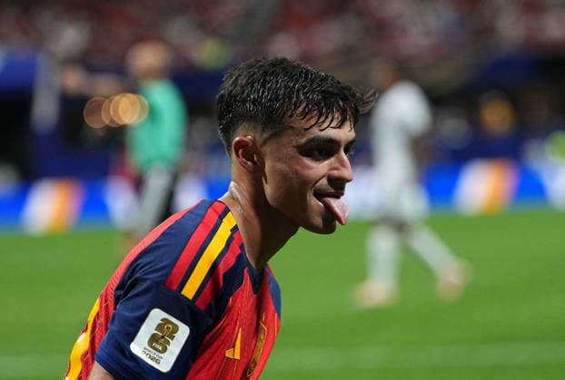 Pedri (Spain) looks on during Spain and Cape Verde, Group H FIFA World Cup, WM, Weltmeisterschaft, Fussball 2026, Atlanta Stadium, Atlanta, United States on June 15, 2026. Thor Wegner DeFodi Images. (Photo by DeFodi Images) -