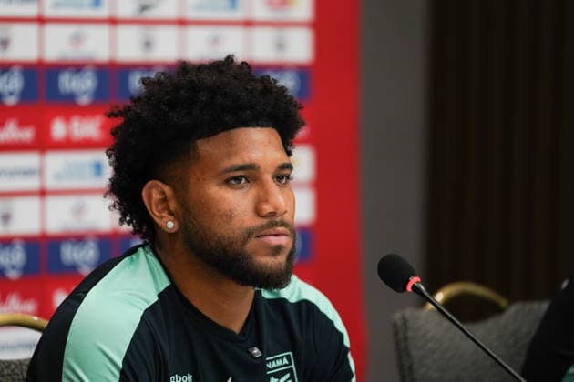 June 15, 2026, Toronto, Ciudad de Mexico, Canada: Carlos HARVEY 14 of Panama national football team during the press conference, PK, Pressekonferenz before the training day ahead the 2026 FIFA World Cup, WM, Weltmeisterschaft, Fussball Group L match against Ghana at Nottawasaga Resort. on June 15, 2026 in Toronto, Canada. Toronto Canada - ZUMAe321 20260615_zsa_e321_001 Copyright: xLeonardoxRamirezx