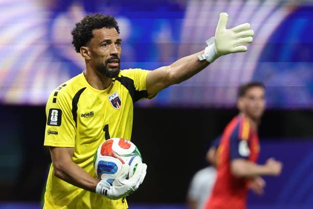 FIFA World Cup, WM, Weltmeisterschaft, Fussball 2026 - Group H - Spain vs Cabo Verde Goalkeeper Vozinha of Cape Verde reacts during the FIFA World Cup 2026 group stage match Spain vs Cabo Verde, in Atlanta, USA, 15 June 2026. ATLANTA United States  Copyright: xRONALDxWITTEKx