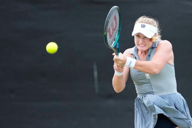Lexus Nottingham Open - Day One Taylah Preston of Australia competes during her Round of 32 match at the 2026 Lexus Nottingham Open Women s tennis tournament at the Nottingham Tennis Centre in Nottingham, England, on June 15, 2026. Nottingham Great Britain United Kingdom  Copyright: xOwenxHammondx originalFilename:hammond-2026lexu260615_np6Uv.jpg