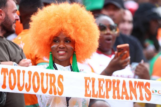 Philadelphia, USA, 14th June 2026. Ivory Coast fan during the Ivory Coast vs Ecuador FIFA World Cup, WM, Weltmeisterschaft, Fussball match at Lincoln Financial Field, Philadelphia. Picture credit should read: Paul Terry Sportimage EDITORIAL USE ONLY. No use with unauthorised audio, video, data, fixture lists, club league logos or live services. Online in-match use limited to 120 images, no video emulation. No use in betting, games or single club league player publications. SPI_155_PT_Ivory_Coast_Ecuador SPI-4836-0155