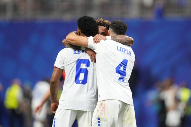 Kevin Pina (Cabo Verde) and Pico Lopes (Cabo Verde) celebrate during Spain and Cape Verde, Group H FIFA World Cup, WM, Weltmeisterschaft, Fussball 2026, Atlanta Stadium, Atlanta, United States on June 15, 2026. Thor Wegner DeFodi Images. (Photo by DeFodi Images) -