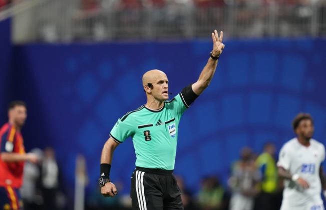 Adham Makhadmeh (Jordian) gestures during Spain and Cape Verde, Group H FIFA World Cup, WM, Weltmeisterschaft, Fussball 2026, Atlanta Stadium, Atlanta, United States on June 15, 2026. Thor Wegner DeFodi Images. (Photo by DeFodi Images) -