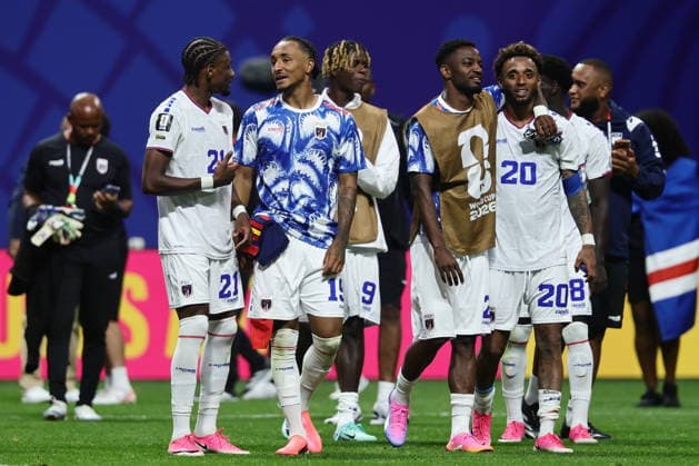 FIFA World Cup, WM, Weltmeisterschaft, Fussball 2026 - Group H - Spain vs Cabo Verde Players of Cape Verde react after the FIFA World Cup 2026 group stage match Spain vs Cabo Verde, in Atlanta, USA, 15 June 2026. ATLANTA United States  Copyright: xRONALDxWITTEKx
