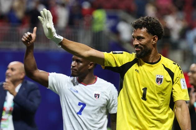 FIFA World Cup, WM, Weltmeisterschaft, Fussball 2026 - Group H - Spain vs Cabo Verde Goalkeeper Vozinha (R) of Cape Verde reacts after the FIFA World Cup 2026 group stage match Spain vs Cabo Verde, in Atlanta, USA, 15 June 2026. ATLANTA United States  Copyright: xRONALDxWITTEKx