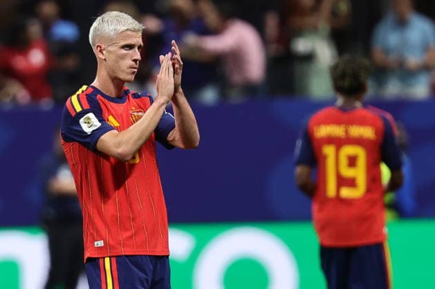 FIFA World Cup, WM, Weltmeisterschaft, Fussball 2026 - Group H - Spain vs Cabo Verde Dani Olmo of Spain reacts after the FIFA World Cup 2026 group stage match Spain vs Cabo Verde, in Atlanta, USA, 15 June 2026. ATLANTA United States  Copyright: xRONALDxWITTEKx