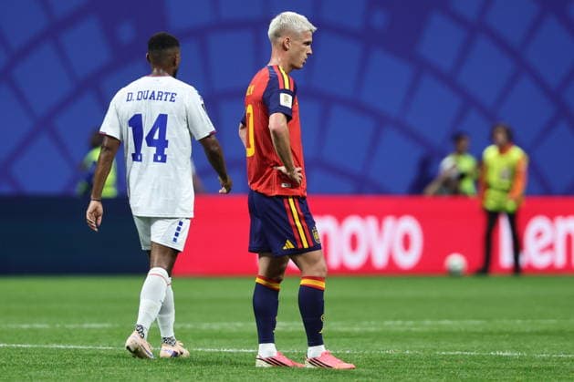 FIFA World Cup, WM, Weltmeisterschaft, Fussball 2026 - Group H - Spain vs Cabo Verde Dani Olmo of Spain reacts after the FIFA World Cup 2026 group stage match Spain vs Cabo Verde, in Atlanta, USA, 15 June 2026. ATLANTA United States  Copyright: xRONALDxWITTEKx