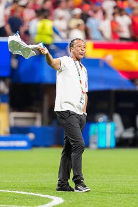Bubista, head coach of Cabo Verde, celebrates during a FIFA Menâ€™s World Cup 2026 Group Stage football match between Spain and Cabo Verde at Atlanta Stadium, in Atlanta on June 15th 2026 (Photo by Alexandra Fechete SPP)  Copyright: xAlexandraxFechete SPPx Sportspressphoto_SPR167449