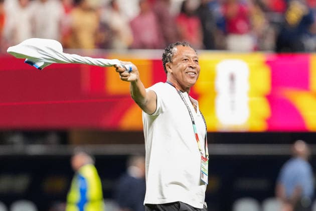 Bubista, head coach of Cabo Verde, celebrates during a FIFA Menâ€™s World Cup 2026 Group Stage football match between Spain and Cabo Verde at Atlanta Stadium, in Atlanta on June 15th 2026 (Photo by Alexandra Fechete SPP)  Copyright: xAlexandraxFechete SPPx Sportspressphoto_SPR167451