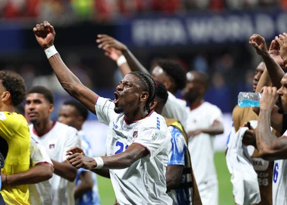 (260616) -- ATLANTA, June 16, 2026 -- Players of Cape Verde celebrate after the group H match between Spain and Cape Verde at the 2026 FIFA World Cup, WM, Weltmeisterschaft, Fussball at Atlanta Stadium in Atlanta, the United States, June 15, 2026. ) (SP)U.S.-ATLANTA-FOOTBALL-FIFA WORLD CUP-GROUP H-ESP VS CPV WangxKaiyan 