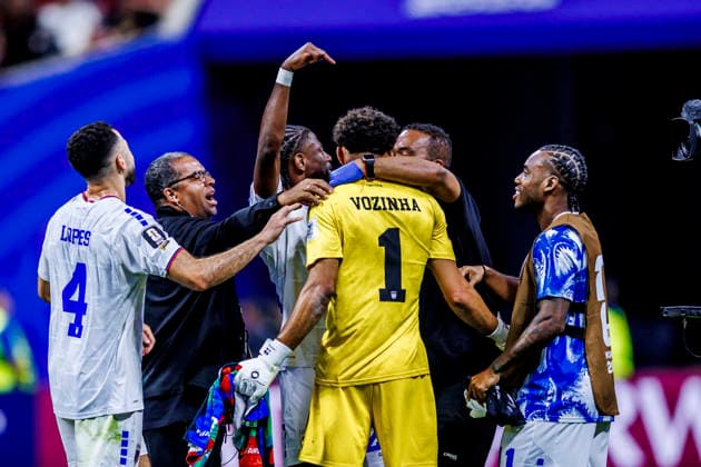 Spain vs Cape Verde - FIFA World Cup, WM, Weltmeisterschaft, Fussball 2026 - 15 06 2026 Vozinha of Cape Verde celebrating with his teammates during the FIFA World Cup 2026 Group H match between Spain and Cape Verde at Atlanta Stadium on June 15, 2026 in Atlanta, Georgia Atlanta Georgia Copyright: xPGSxPhotoxAgencyx