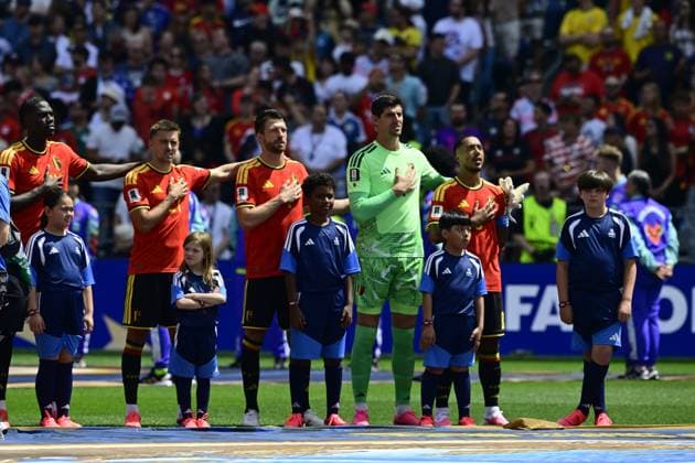 Belgium vs Egypt - 2026 FIFA World Cup, WM, Weltmeisterschaft, Fussball SEATTLE, USA - JUNE 15 : Mechele Brandon defender of Belgium, Courtois Thibaut goalkeeper of Belgium during the FIFA World Cup 2026 Group G match between Belgium and Egypt at the Lumen Field stadium on June 15, 2026 in Seattle, USA, 15 06 2026 Seattle United States of America  Copyright: xJanxDexMeuleneirx