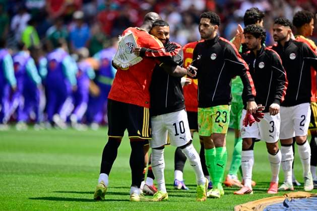 Belgium vs Egypt - 2026 FIFA World Cup, WM, Weltmeisterschaft, Fussball SEATTLE, USA - JUNE 15 : Lukaku Romelu forward of Belgium, Salah Mohamed forward of Egypt during the FIFA World Cup 2026 Group G match between Belgium and Egypt at the Lumen Field stadium on June 15, 2026 in Seattle, USA, 15 06 2026 Seattle United States of America  Copyright: xJanxDexMeuleneirx