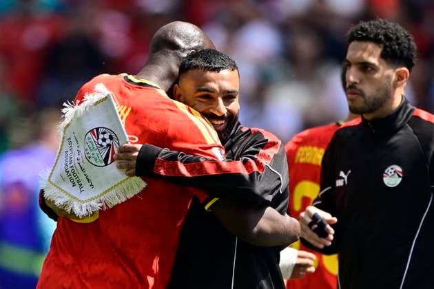 Belgium vs Egypt - 2026 FIFA World Cup, WM, Weltmeisterschaft, Fussball SEATTLE, USA - JUNE 15 : Lukaku Romelu forward of Belgium, Salah Mohamed forward of Egypt during the FIFA World Cup 2026 Group G match between Belgium and Egypt at the Lumen Field stadium on June 15, 2026 in Seattle, USA, 15 06 2026 Seattle United States of America  Copyright: xJanxDexMeuleneirx