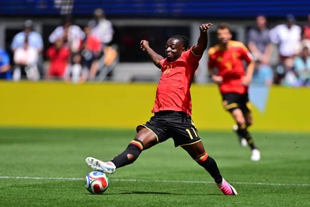Belgium s Jeremy Doku pictured in action during a soccer game between Belgian national team, Nationalteam Red Devils and Egypt, on Monday 15 June 2026 in Seattle, the first game in the group stage of the FIFA World Cup, WM, Weltmeisterschaft, Fussball 2026 in the United States of America. The Diables Rouges - Rode Duivels were drawn into Group G. DIRKxWAEM  x177809627x