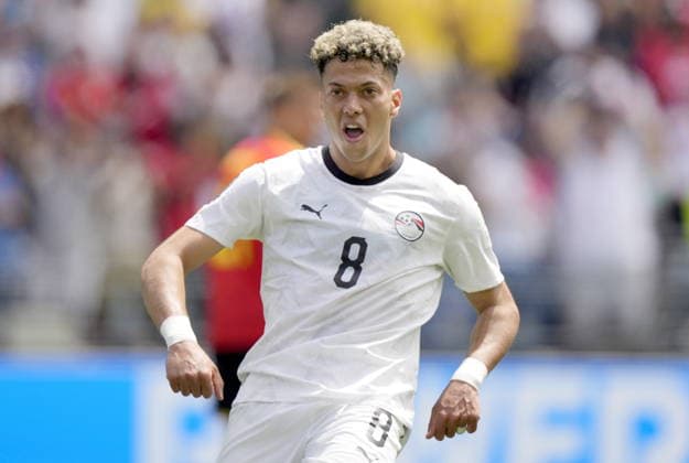 FIFA World Cup, WM, Weltmeisterschaft, Fussball 2026 - Group G - Belgium vs Egypt Emam Ashour of Egypt celebrates after scoring the opening goal during the FIFA World Cup 2026 group stage match Belgium against Egypt, in Seattle, USA, 15 June 2026. SEATTLE United States  Copyright: xSTEPHENxBRASHEARx
