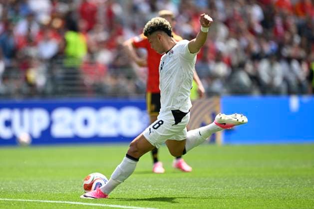 Belgium vs Egypt - 2026 FIFA World Cup, WM, Weltmeisterschaft, Fussball SEATTLE, USA - JUNE 15 : Ashour Emam midfielder of Egypt scores the opening goal during the FIFA World Cup 2026 Group G match between Belgium and Egypt at the Lumen Field stadium on June 15, 2026 in Seattle, USA, 15 06 2026 Seattle United States of America  Copyright: xNicoxVereeckenx