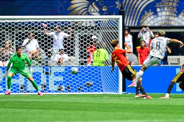 Belgium vs Egypt - 2026 FIFA World Cup, WM, Weltmeisterschaft, Fussball SEATTLE, USA - JUNE 15 : Ashour Emam midfielder of Egypt scoring a goal during the FIFA World Cup 2026 Group G match between Belgium and Egypt at the Lumen Field stadium on June 15, 2026 in Seattle, USA, 15 06 2026 Seattle United States of America  Copyright: xJanxDexMeuleneirx