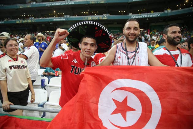 Tunisia V Sweden - 2026 FIFA World Cup, WM, Weltmeisterschaft, Fussball 1st Round Tunisia fans during the Group F first-round match of the 2026 FIFA World Cup at Estadio Monterrey. Sweden battles Tunisia 5-1. on June 14, 2026, in Monterrey, Mexico. Monterrey Nuevo Leon Mexico Copyright: xIsmaelxRosasx