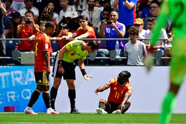 Belgium vs Egypt - 2026 FIFA World Cup, WM, Weltmeisterschaft, Fussball SEATTLE, USA - JUNE 15 : Doku Jeremy forward of Belgium injured during the FIFA World Cup 2026 Group G match between Belgium and Egypt at the Lumen Field stadium on June 15, 2026 in Seattle, USA, 15 06 2026 Seattle United States of America  Copyright: xJanxDexMeuleneirx