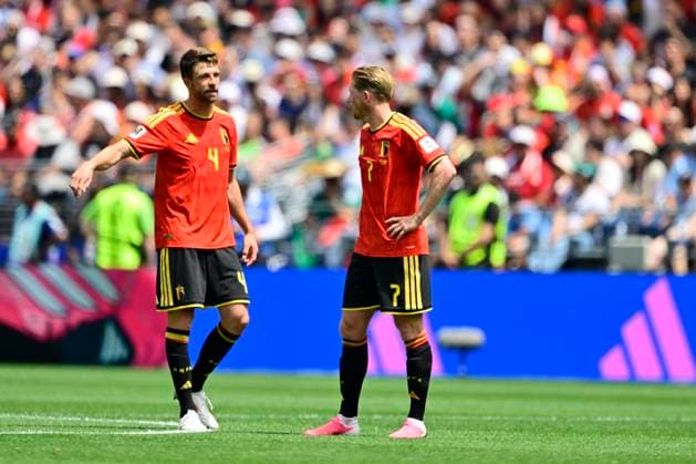 Belgium vs Egypt - 2026 FIFA World Cup, WM, Weltmeisterschaft, Fussball SEATTLE, USA - JUNE 15 : Meunier Thomas defender of Belgium, De Bruyne Kevin forward of Belgium during the FIFA World Cup 2026 Group G match between Belgium and Egypt at the Lumen Field stadium on June 15, 2026 in Seattle, USA, 15 06 2026 Seattle United States of America  Copyright: xJanxDexMeuleneirx