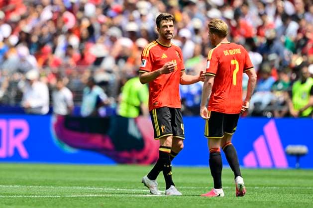 Belgium vs Egypt - 2026 FIFA World Cup, WM, Weltmeisterschaft, Fussball SEATTLE, USA - JUNE 15 : Meunier Thomas defender of Belgium, De Bruyne Kevin forward of Belgium during the FIFA World Cup 2026 Group G match between Belgium and Egypt at the Lumen Field stadium on June 15, 2026 in Seattle, USA, 15 06 2026 Seattle United States of America  Copyright: xJanxDexMeuleneirx