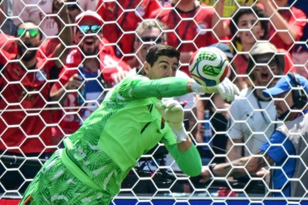 Belgium s goalkeeper Thibaut Courtois pictured in action during a soccer game between Belgian national team, Nationalteam Red Devils and Egypt, on Monday 15 June 2026 in Seattle, the first game in the group stage of the FIFA World Cup, WM, Weltmeisterschaft, Fussball 2026 in the United States of America. The Diables Rouges - Rode Duivels were drawn into Group G. DIRKxWAEM  x177813640x