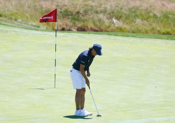 Rickie Fowler hits a putt while playing a practice round on the Monday before the 126th U.S. Open Golf Championship at Shinnecock Hills Golf Club on Monday, June 15, 2026 in Southampton, New York.  NYP20260615317 JOHNxANGELILLO