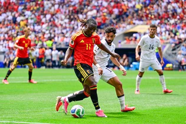 Belgium vs Egypt - 2026 FIFA World Cup, WM, Weltmeisterschaft, Fussball SEATTLE, USA - JUNE 15 : Doku Jeremy forward of Belgium in action during the FIFA World Cup 2026 Group G match between Belgium and Egypt at the Lumen Field stadium on June 15, 2026 in Seattle, USA, 15 06 2026 Seattle United States of America  Copyright: xJanxDexMeuleneirx