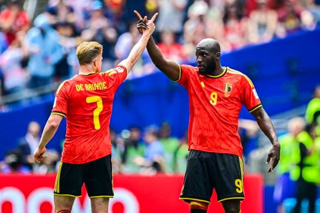 Belgium vs Egypt - 2026 FIFA World Cup, WM, Weltmeisterschaft, Fussball SEATTLE, USA - JUNE 15 : Lukaku Romelu forward of Belgium; De Bruyne Kevin forward of Belgium (1-1) celebrating during the FIFA World Cup 2026 Group G match between Belgium and Egypt at the Lumen Field stadium on June 15, 2026 in Seattle, USA, 15 06 2026 Seattle United States of America  Copyright: xJanxDexMeuleneirx