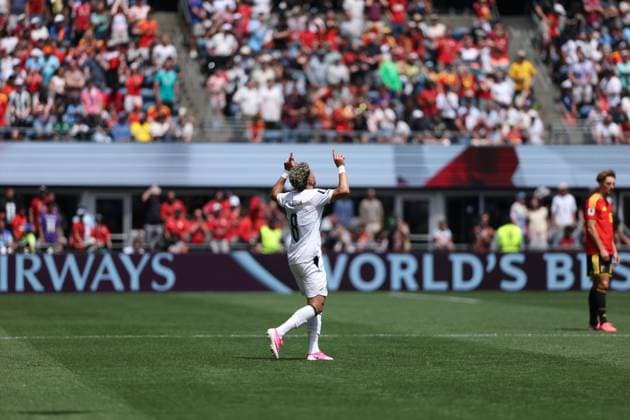 Belgium v Egypt Group G - FIFA World Cup, WM, Weltmeisterschaft, Fussball 2026 SEATTLE, WASHINGTON - JUNE 15: SEATTLE, WASHINGTON JUNE 15: Egypt s Emam Ashour (8) celebrates after scoring the opening goal during the FIFA World Cup 2026 Group G match between Belgium and Egypt at Seattle Stadium on June 15, 2026, in Seattle, Washington, USA. WASHINGTON United States of America Copyright: x xMohamedxGamalxTageldinx xJNAxPressx