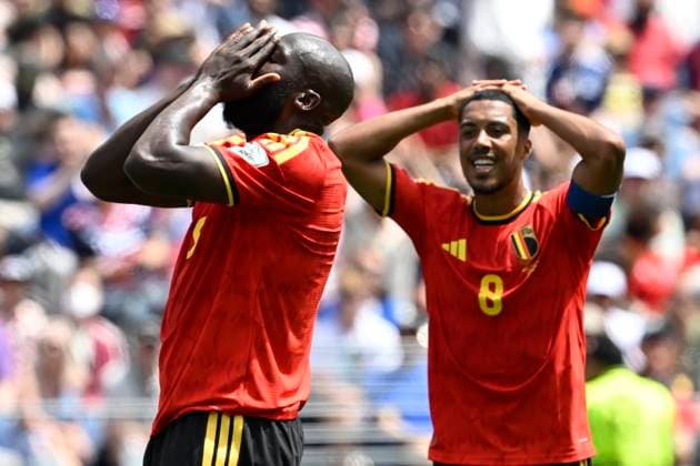 Belgium vs Egypt - 2026 FIFA World Cup, WM, Weltmeisterschaft, Fussball SEATTLE, USA - JUNE 15 : Lukaku Romelu forward of Belgium and Tielemans Youri midfielder of Belgium react dejected during the FIFA World Cup 2026 Group G match between Belgium and Egypt at the Lumen Field stadium on June 15, 2026 in Seattle, USA, 15 06 2026 Seattle United States of America  Copyright: xNicoxVereeckenx