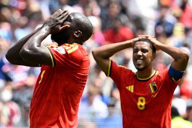 Belgium vs Egypt - 2026 FIFA World Cup, WM, Weltmeisterschaft, Fussball SEATTLE, USA - JUNE 15 : Lukaku Romelu forward of Belgium and Tielemans Youri midfielder of Belgium react dejected during the FIFA World Cup 2026 Group G match between Belgium and Egypt at the Lumen Field stadium on June 15, 2026 in Seattle, USA, 15 06 2026 Seattle United States of America  Copyright: xNicoxVereeckenx
