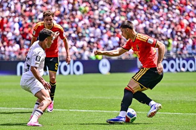 Belgium s Matias Fernandez-Pardo pictured in action during a soccer game between Belgian national team, Nationalteam Red Devils and Egypt, on Monday 15 June 2026 in Seattle, the first game in the group stage of the FIFA World Cup, WM, Weltmeisterschaft, Fussball 2026 in the United States of America. The Diables Rouges - Rode Duivels were drawn into Group G. DIRKxWAEM  x177814990x