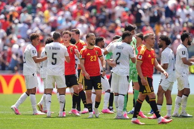 Belgium v Egypt - FIFA World Cup, WM, Weltmeisterschaft, Fussball 2026 - Group G SEATTLE, UNITED STATES - JUNE 15: Players greet each other after the 2026 FIFA World Cup First Stage Group G match between Belgium and Egypt at Lumen Field (Seattle Stadium) in Seattle, Washington, United States on June 15, 2026. Erçin Ertürk Anadolu Washington United States. Editorial use only. Please get in touch for any other usage.  Copyright: x2026xAnadoluxErcinxErtürkx