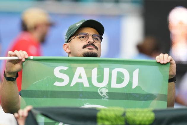 Saudi Arabia v Uruguay - FIFA World Cup, WM, Weltmeisterschaft, Fussball 2026 - Group H FLORIDA, USA - JUNE 15: Fans gather prior to 2026 FIFA World Cup First Stage Group H match between Saudi Arabia and Uruguay at Hard Rock Stadium (Miami Stadium) in Miami Gardens, Florida, United States on June 15, 2026. Evrim Aydin Anadolu Florida United States. Editorial use only. Please get in touch for any other usage.  Copyright: x2026xAnadoluxEvrimxAydinx