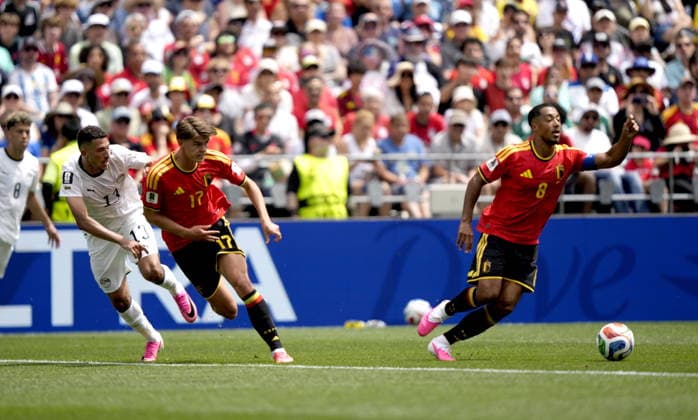 FIFA World Cup, WM, Weltmeisterschaft, Fussball 2026 - Group G - Belgium vs Egypt Youri Tielemans (r) of Belgium in action during the FIFA World Cup 2026 group stage match Belgium against Egypt, in Seattle, USA, 15 June 2026. SEATTLE United States  Copyright: xSTEPHENxBRASHEARx