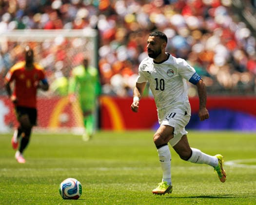 SEATTLE, WASHINGTON - JUNE 15: Mohamed Salah of Egypt in possession during the FIFA World Cup, WM, Weltmeisterschaft, Fussball 2026 Group G match between Belgium and Egypt at Seattle Stadium on June 15, 2026 in Seattle, Washington.  Copyright: xMBxMediax
