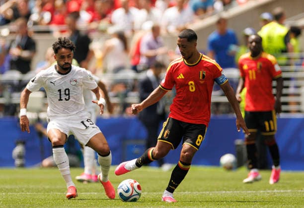 SEATTLE, WASHINGTON - JUNE 15: Youri Tielemans of Belgium passes the ball during the FIFA World Cup, WM, Weltmeisterschaft, Fussball 2026 Group G match between Belgium and Egypt at Seattle Stadium on June 15, 2026 in Seattle, Washington.  Copyright: xMBxMediax