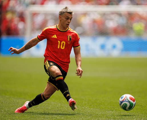 SEATTLE, WASHINGTON - JUNE 15: Leandro Trossard of Belgium passes the ball during the FIFA World Cup, WM, Weltmeisterschaft, Fussball 2026 Group G match between Belgium and Egypt at Seattle Stadium on June 15, 2026 in Seattle, Washington.  Copyright: xMBxMediax